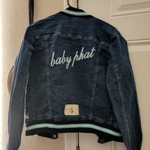 Baby phat denim bomber jacket (size M)